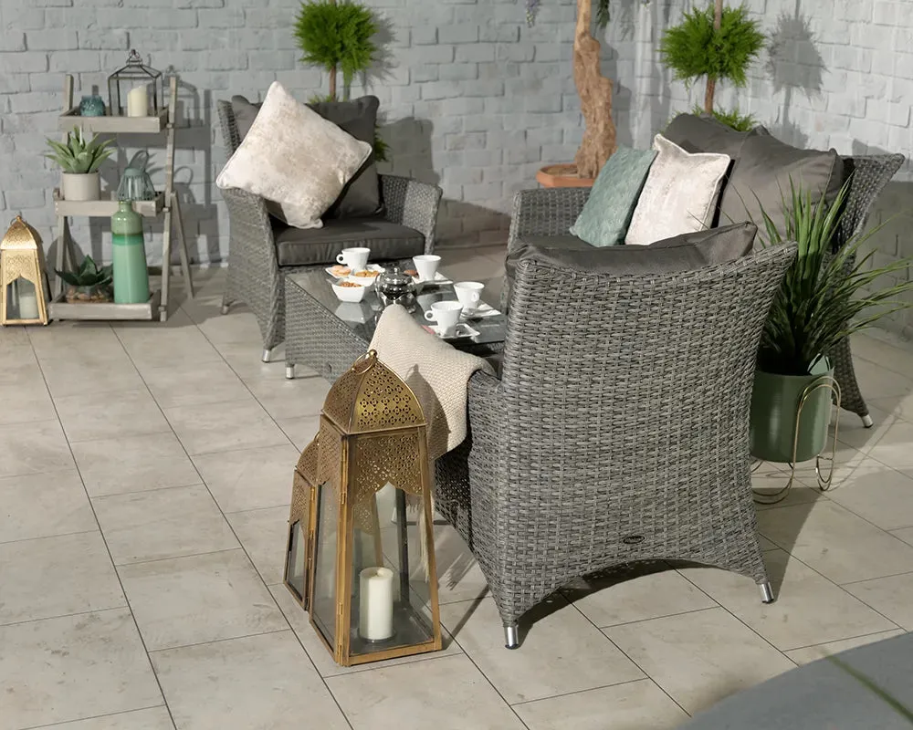 Mirage Rattan- Deluxe Coffee Set- Grey or Cream