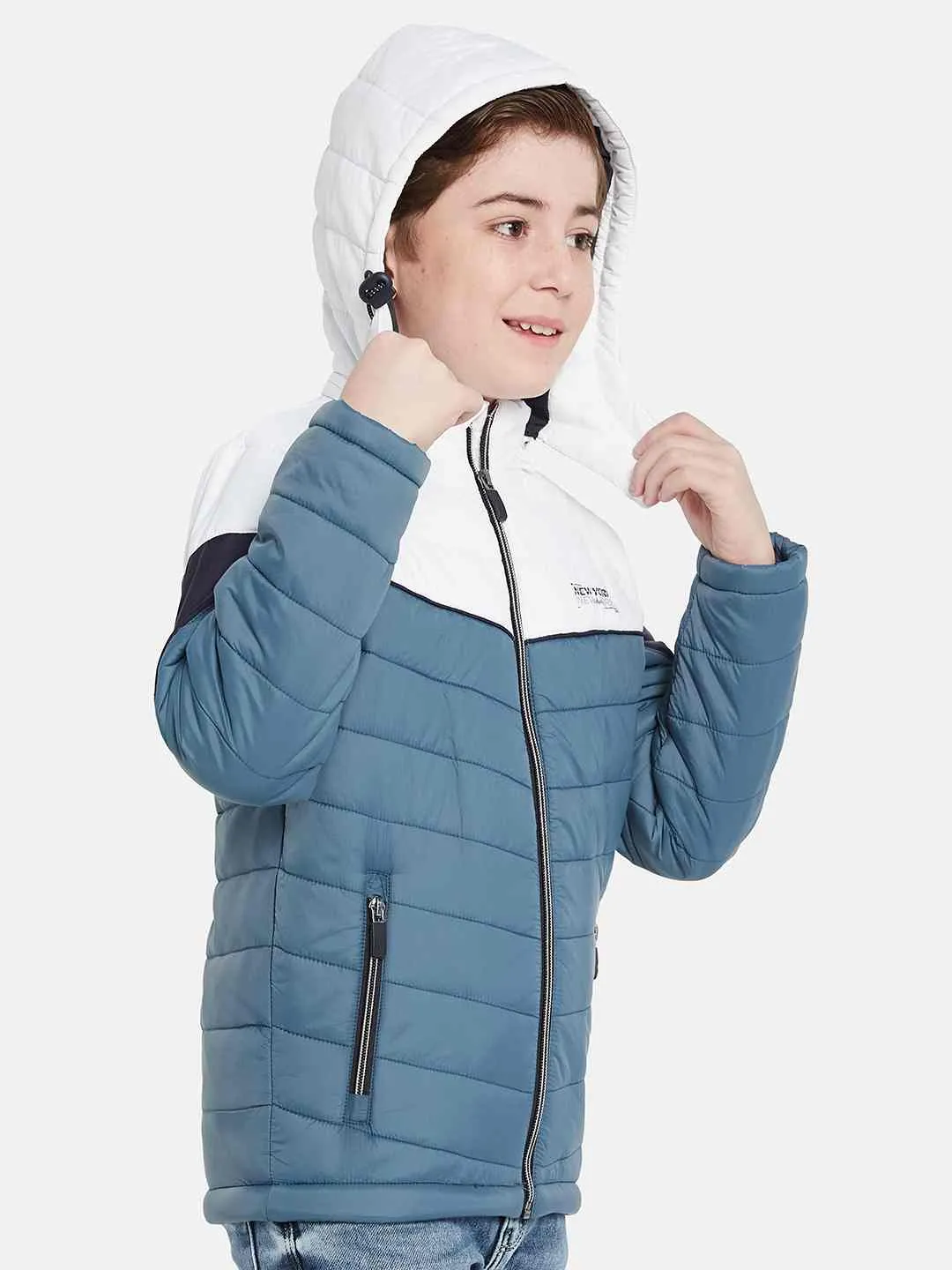Octave Boys Hooded Colourblocked Puffer Jacket