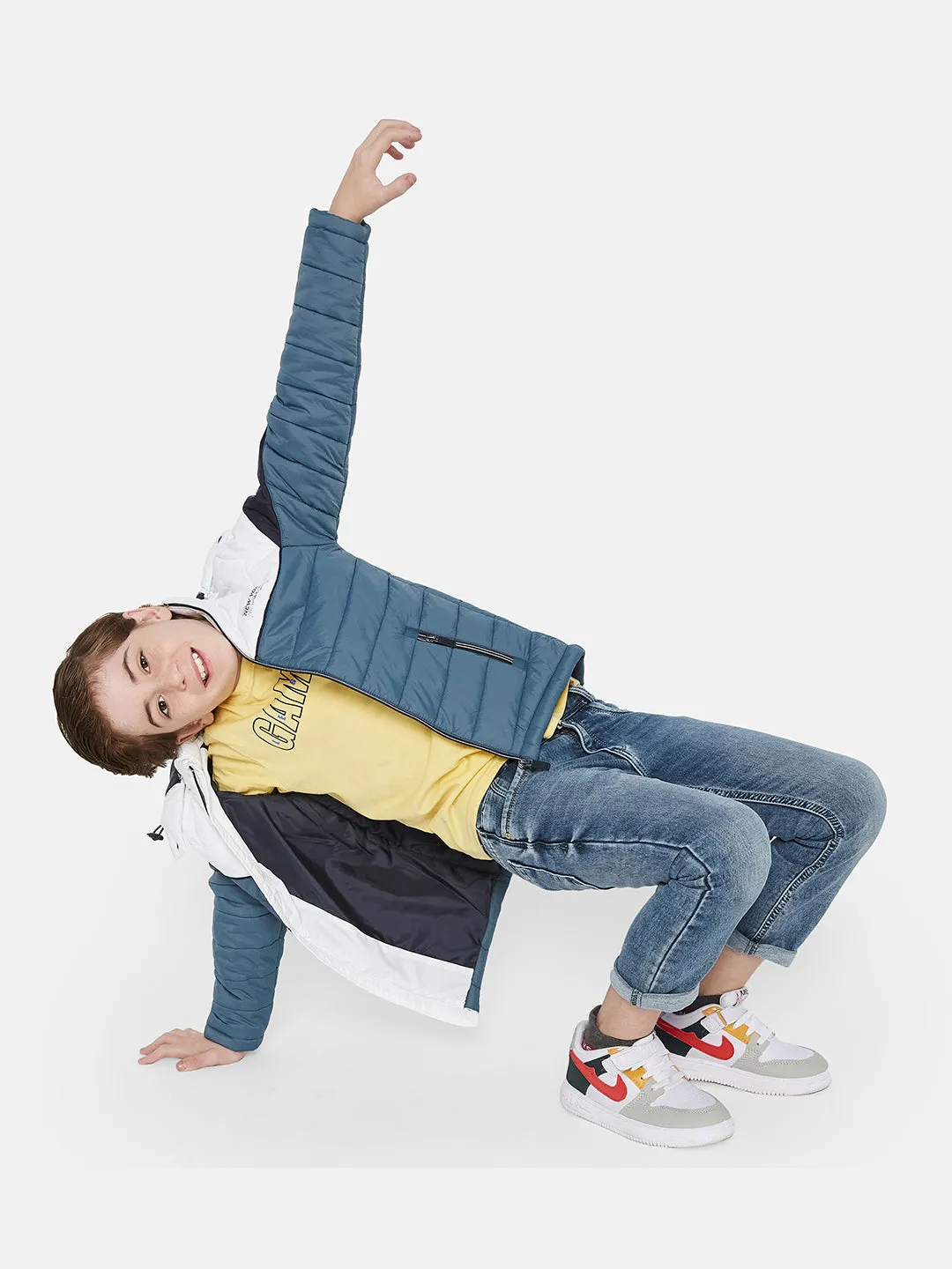 Octave Boys Hooded Colourblocked Puffer Jacket