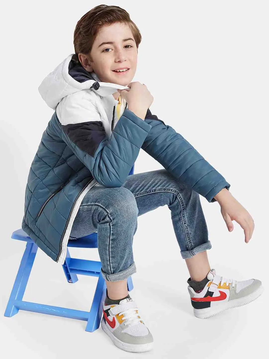 Octave Boys Hooded Colourblocked Puffer Jacket