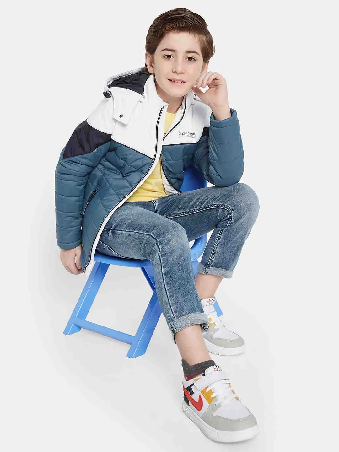 Octave Boys Hooded Colourblocked Puffer Jacket