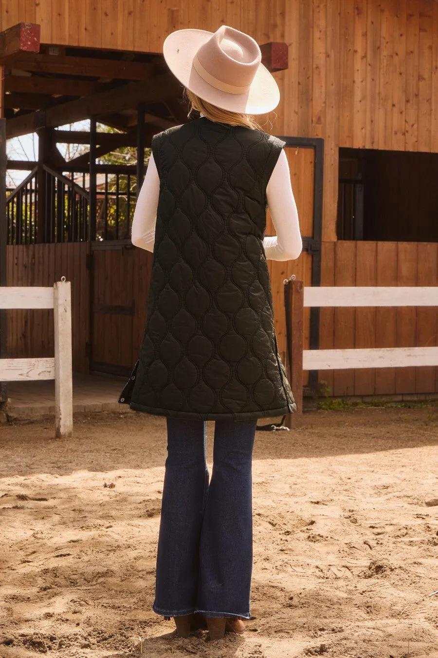 Oddi Long Quilted  Vest Jacket