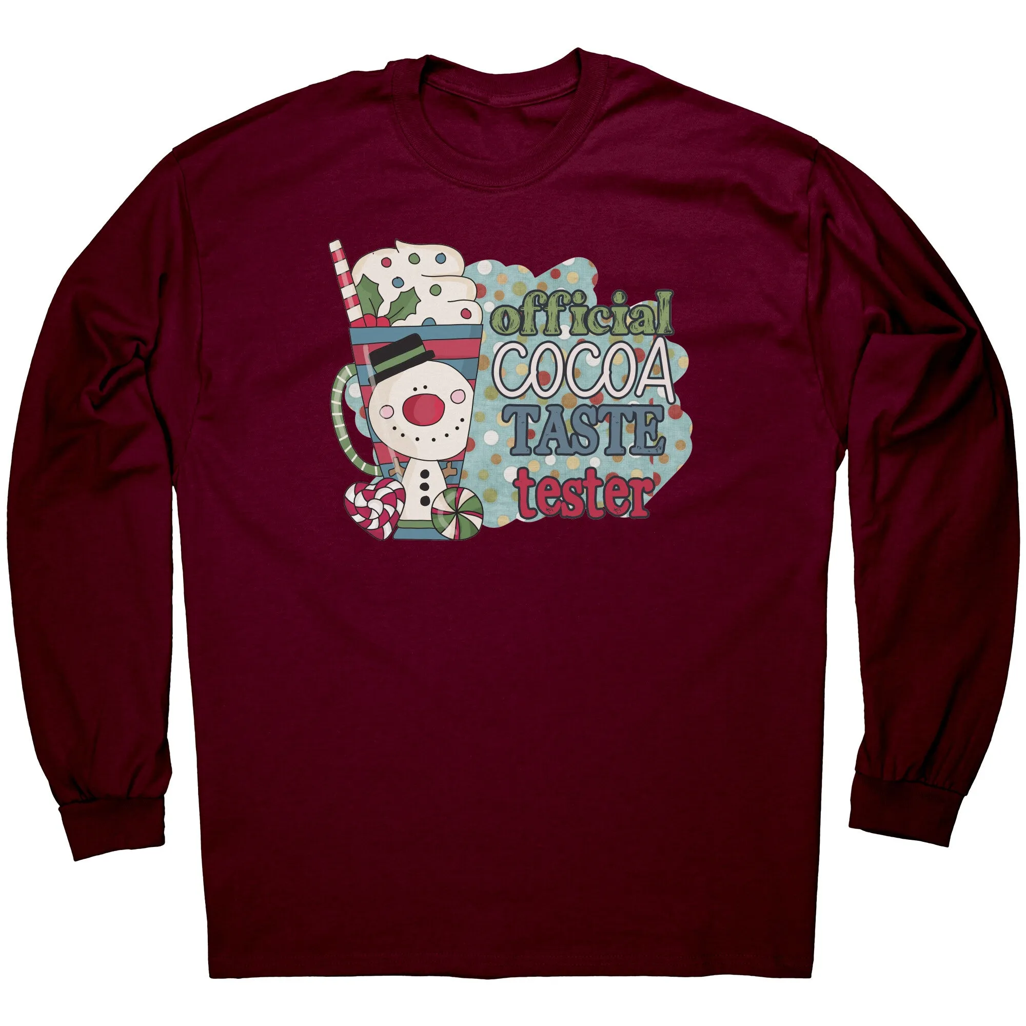 Official Cocoa Taste Tester Long Sleeve T-Shirt 10 color choices
