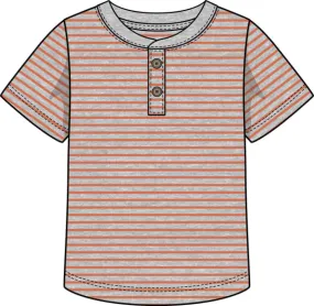 Orange Striped Henley
