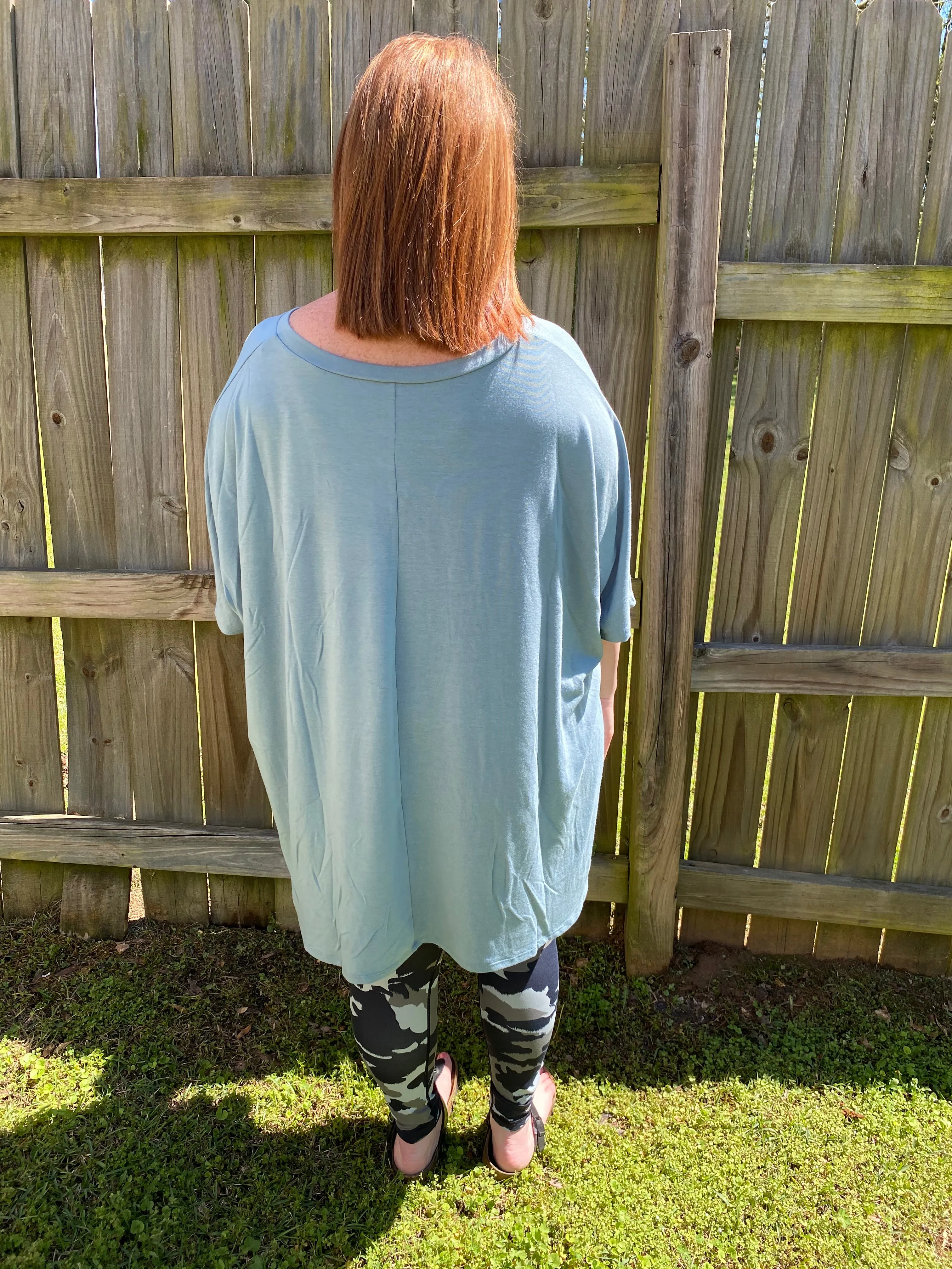 Oversized V Neck Poncho Top