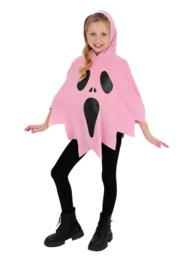 Pink Ghost Poncho Costume for Kids