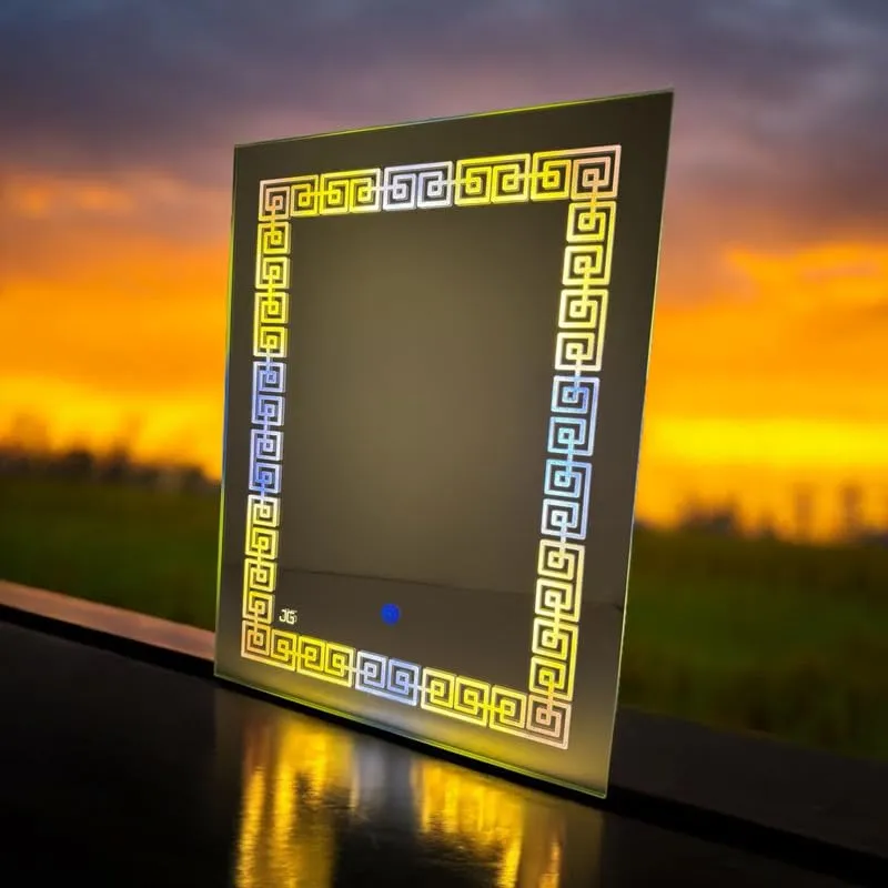 Premium Frameless Rectangular Mirror for Wall | Led Mirror with Three Lights,18 * 24 Inches | Decorative Light Mirrors