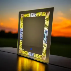 Premium Frameless Rectangular Mirror for Wall | Led Mirror with Three Lights,18 * 24 Inches | Decorative Light Mirrors