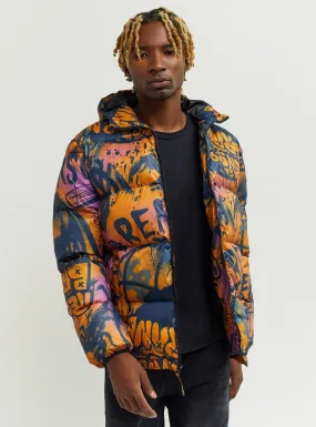 Reason Jacket - Graffiti Puffer - Brown - RCP-08