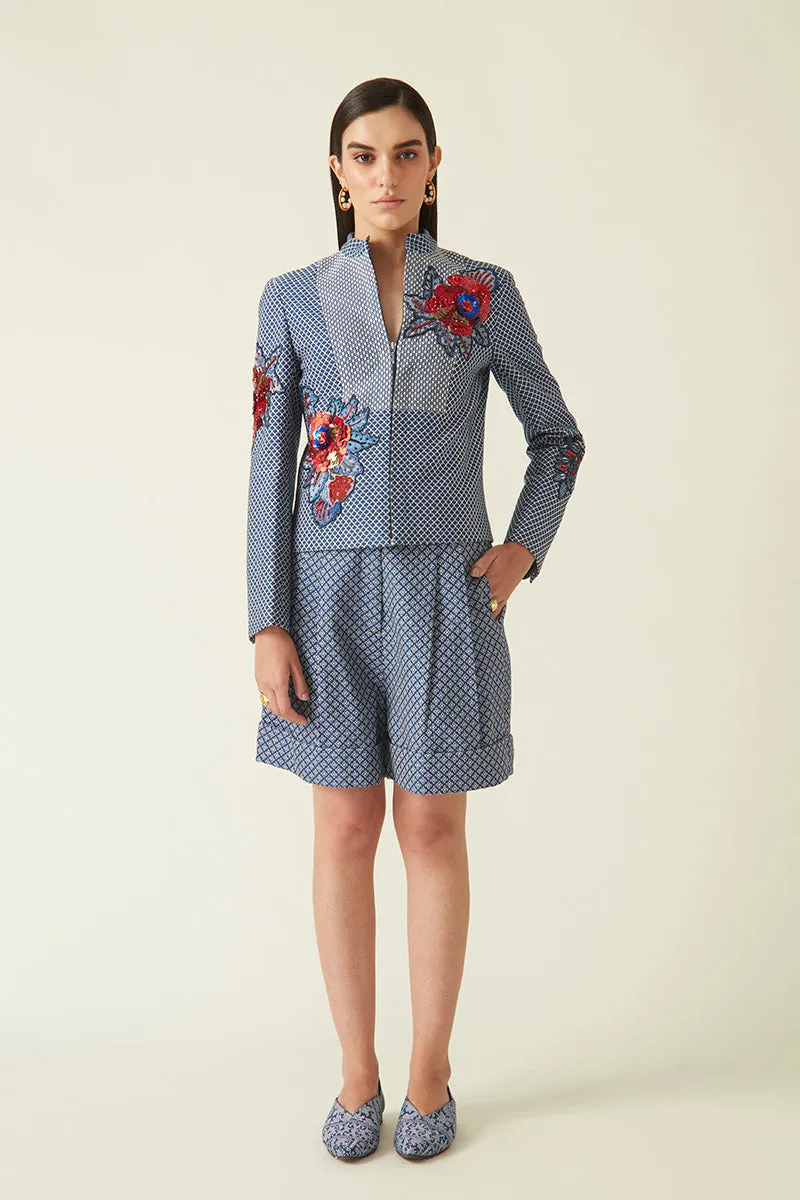 Rockefeller Holidays I  Serang Quilted Emb Jacket  Kataan Navy Java collection 7JV-85