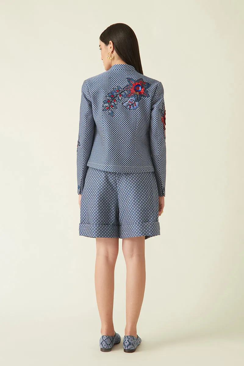 Rockefeller Holidays I  Serang Quilted Emb Jacket  Kataan Navy Java collection 7JV-85