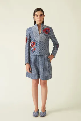 Rockefeller Holidays I  Serang Quilted Emb Jacket  Kataan Navy Java collection 7JV-85