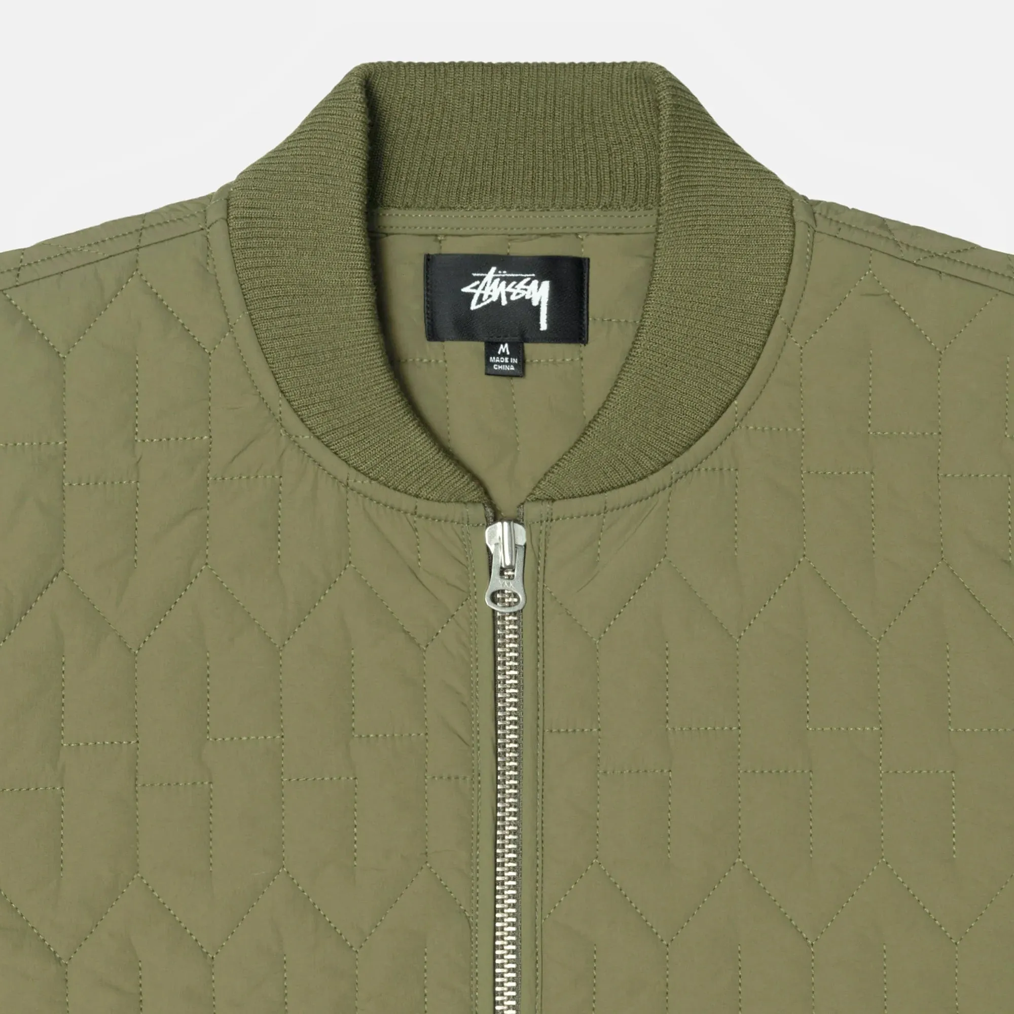 S Quilted Liner Jacket - Olive