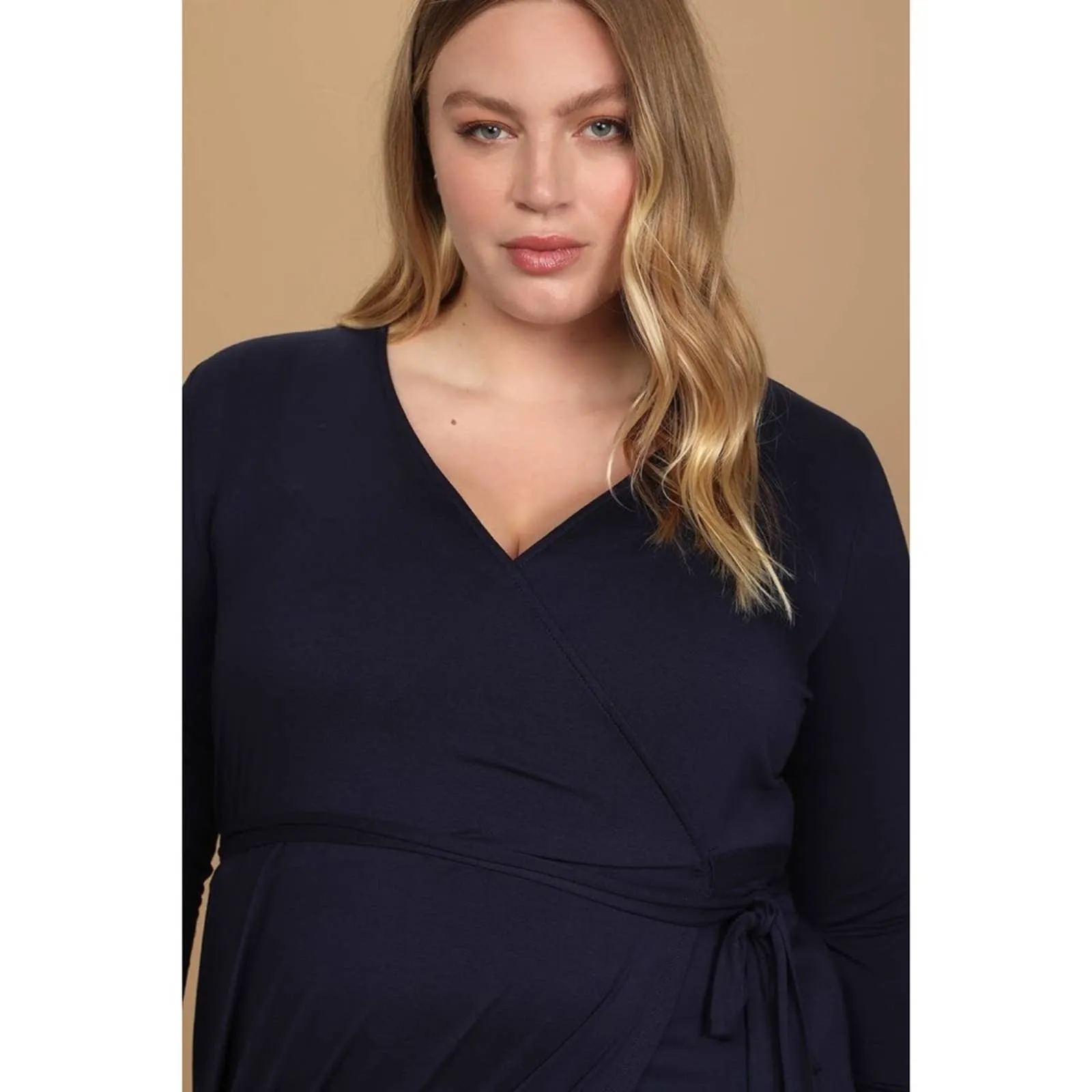 Size Large Lulus Garden District Navy Blue Wrap Maxi Dress