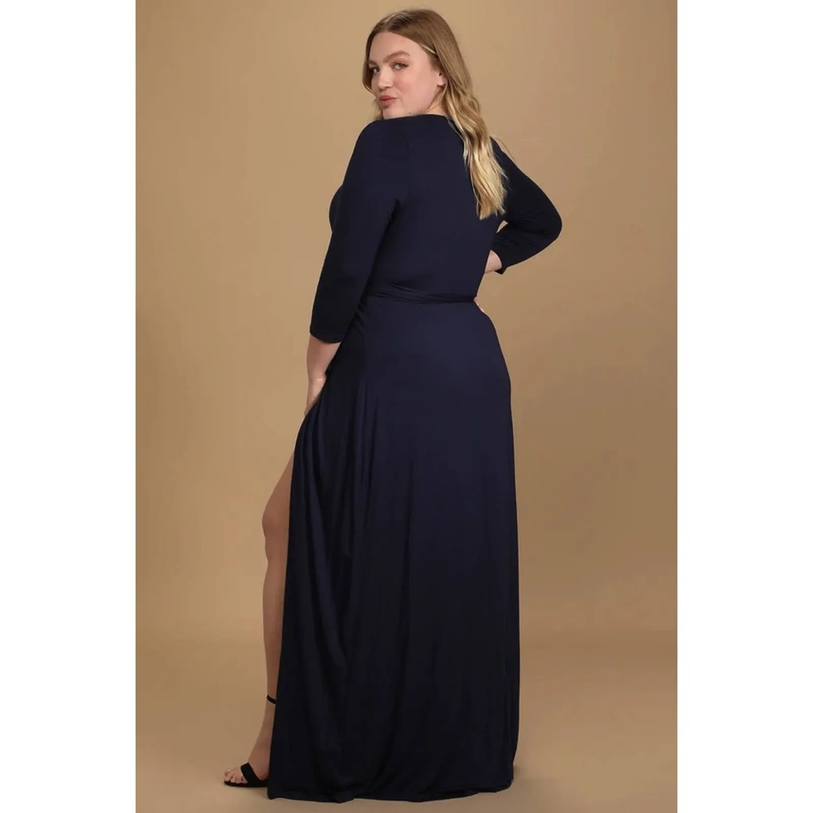 Size Large Lulus Garden District Navy Blue Wrap Maxi Dress