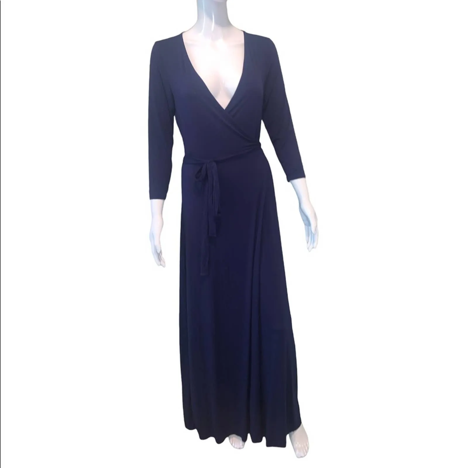 Size Large Lulus Garden District Navy Blue Wrap Maxi Dress