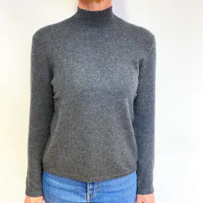 Slate Grey Cashmere Turtle Neck Jumper Medium