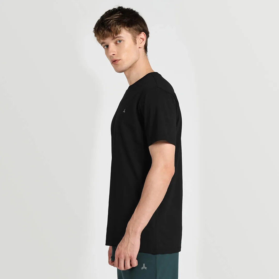 Solid Stretch T-shirt -  Black
