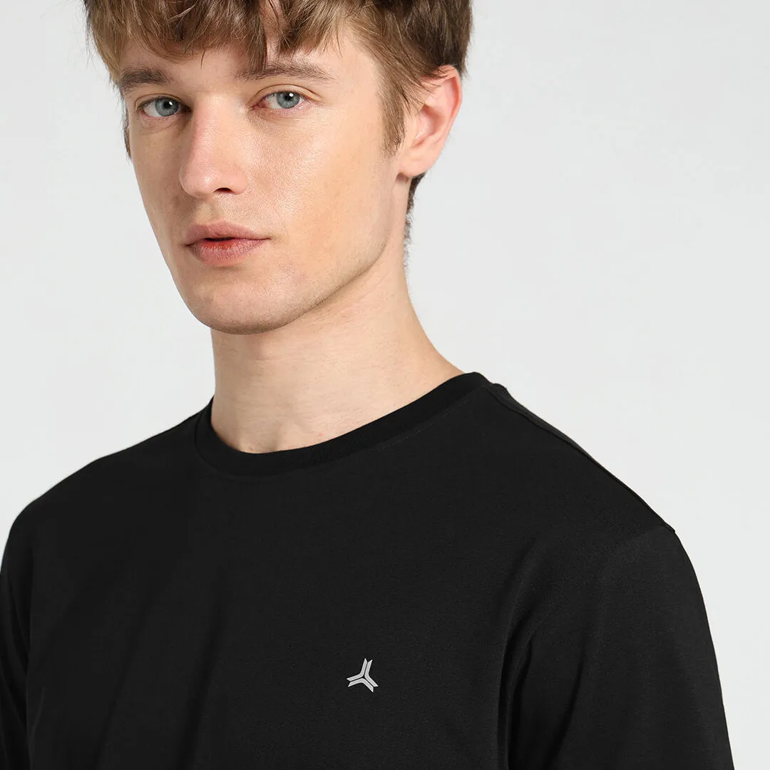 Solid Stretch T-shirt -  Black