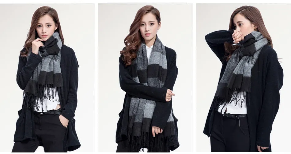 Striped and Tasseled Scarf