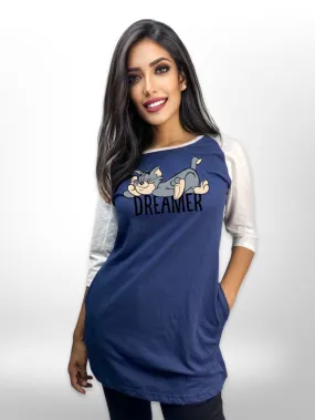 Tommy Dreamer Long T-shirt Raglan Sleeve Side Pocket For Women's