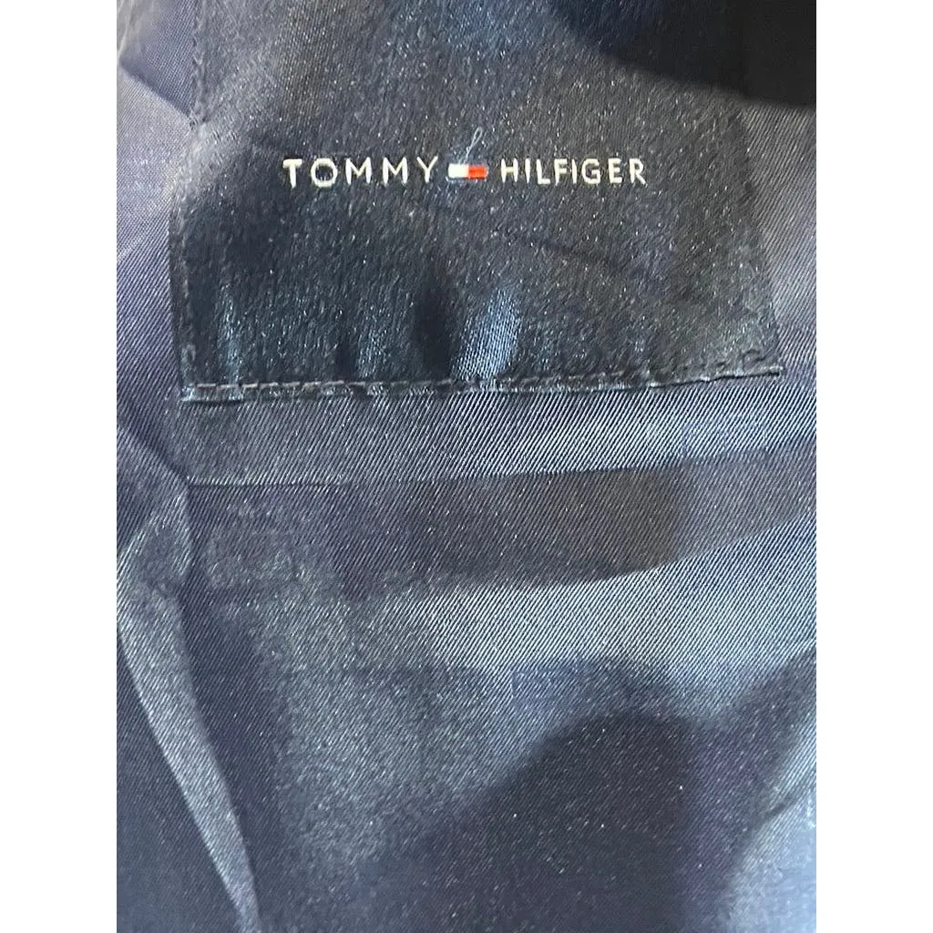 TOMMY HILFIGER Men's Navy Windowpane Two-Button Modern-Fit Sport Coat SZ 38R