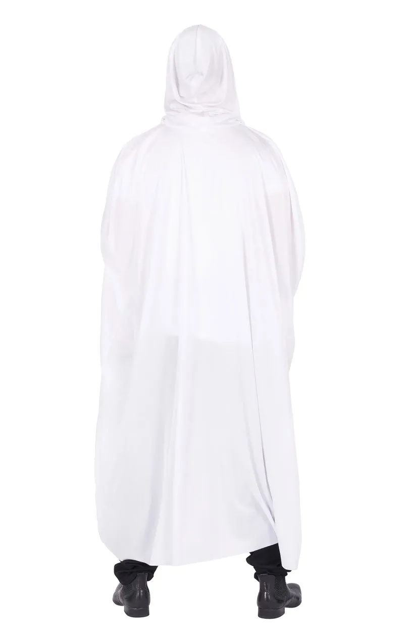 Unisex White Hooded Cape