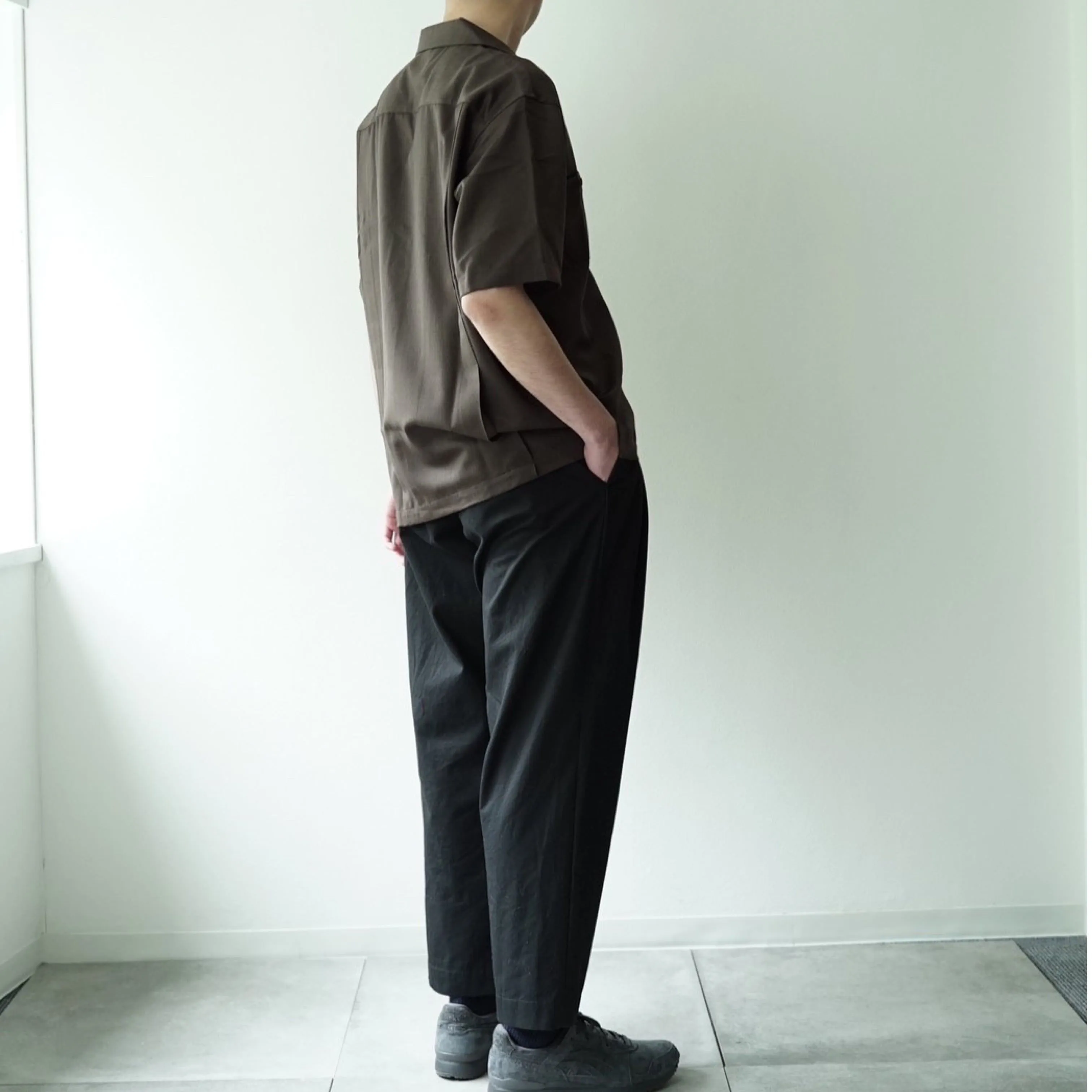 Ventile Cotton Weather Cloth Side Tuck Pants(BLACK)