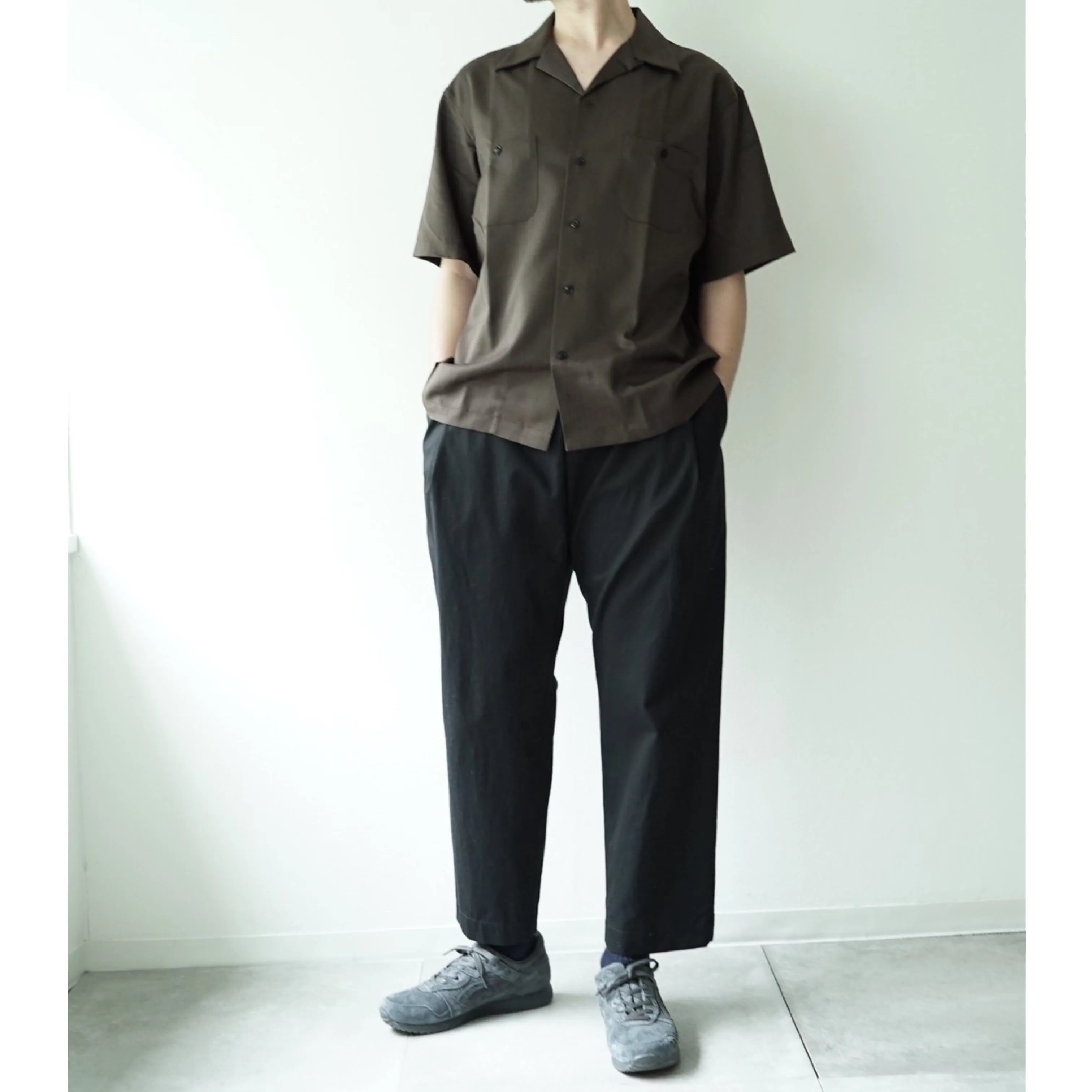 Ventile Cotton Weather Cloth Side Tuck Pants(BLACK)