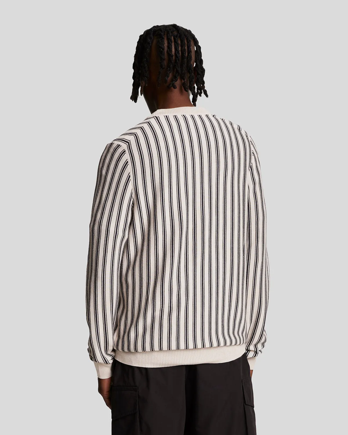 Vertical Stripe Crew Neck Jumper