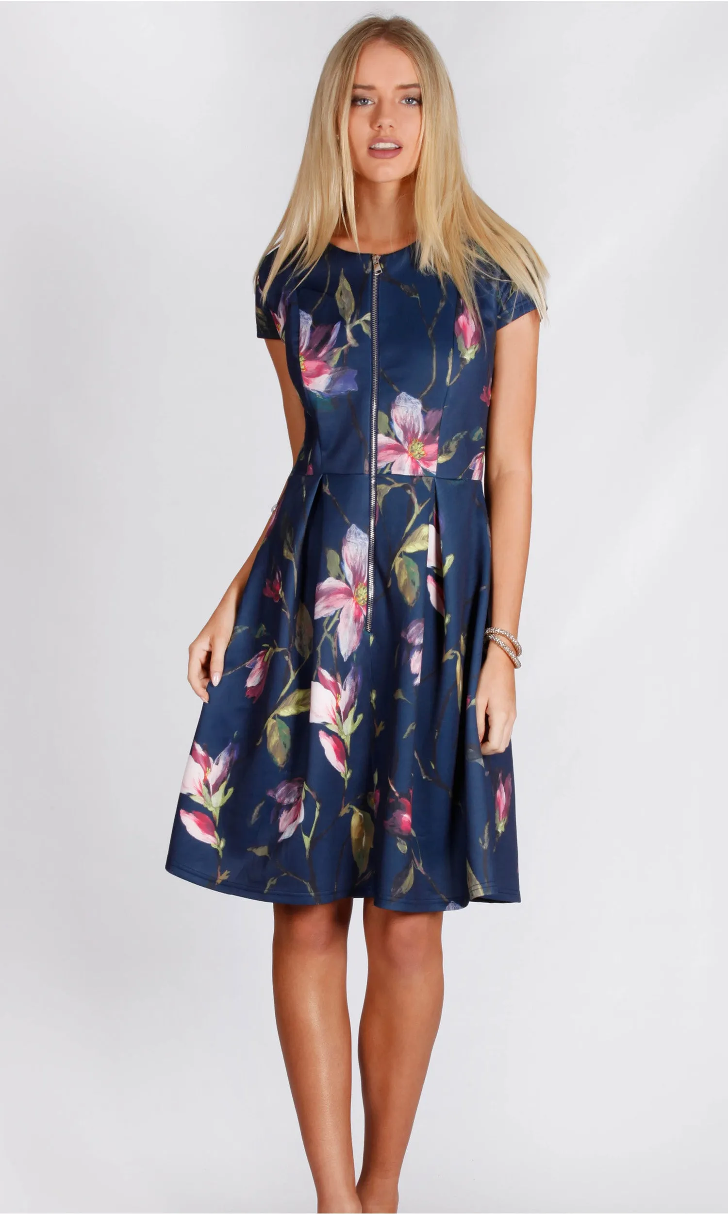VS7066-1TB Front Zipper A-Line Dress (Pack)