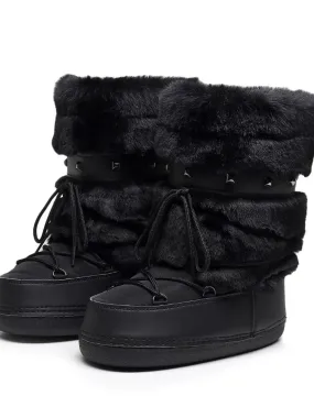 Wenkouban-Winter 2024 New American Retro Design 1980s fashion y2k outfits Arctic Luxe Fur Boots