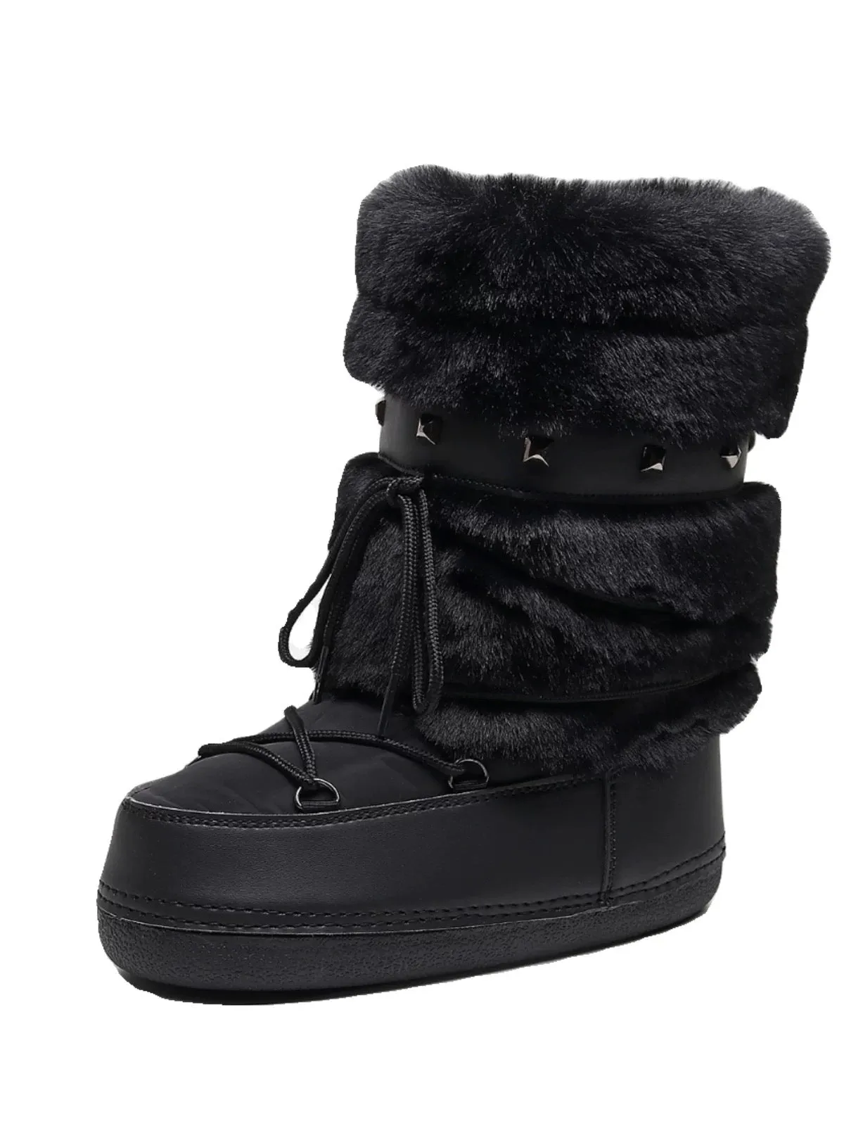 Wenkouban-Winter 2024 New American Retro Design 1980s fashion y2k outfits Arctic Luxe Fur Boots