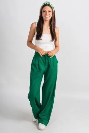 Wide leg pants green