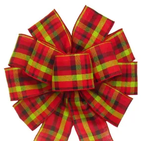 Wired Gala Party Plaid Bow (2.5"ribbon~10"Wx20"L)