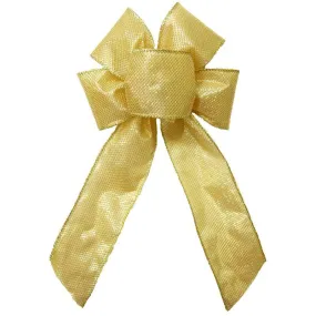 Wired Gleaming Bright Gold Bow (2.5"ribbon~6"Wx10"L)