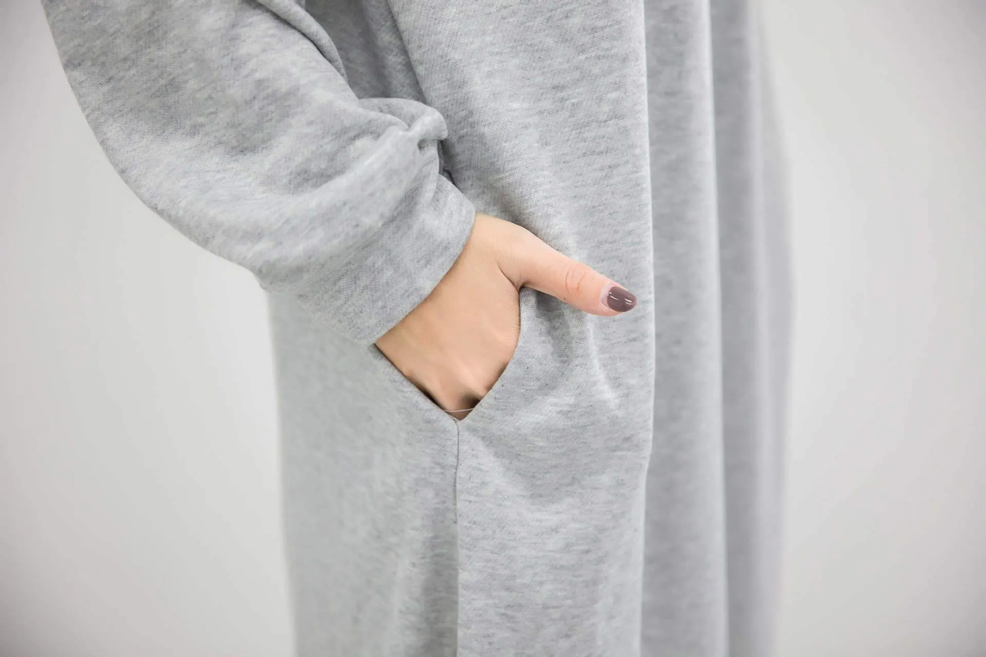 Women Casual Zipper Fall Long Hoody Dresses