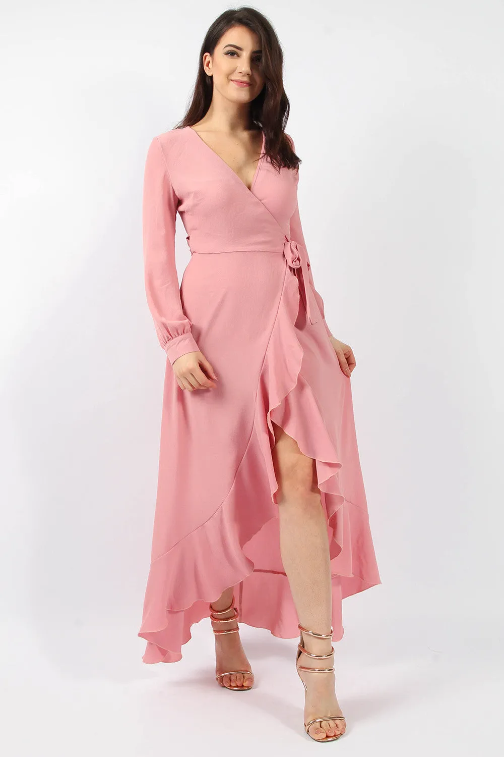 Wrap Frill Maxi Dress