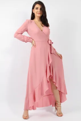 Wrap Frill Maxi Dress