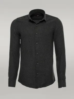 WSS Herringbone Pattern Thick Dark Green Men Lumberjack Shirt  - Singen