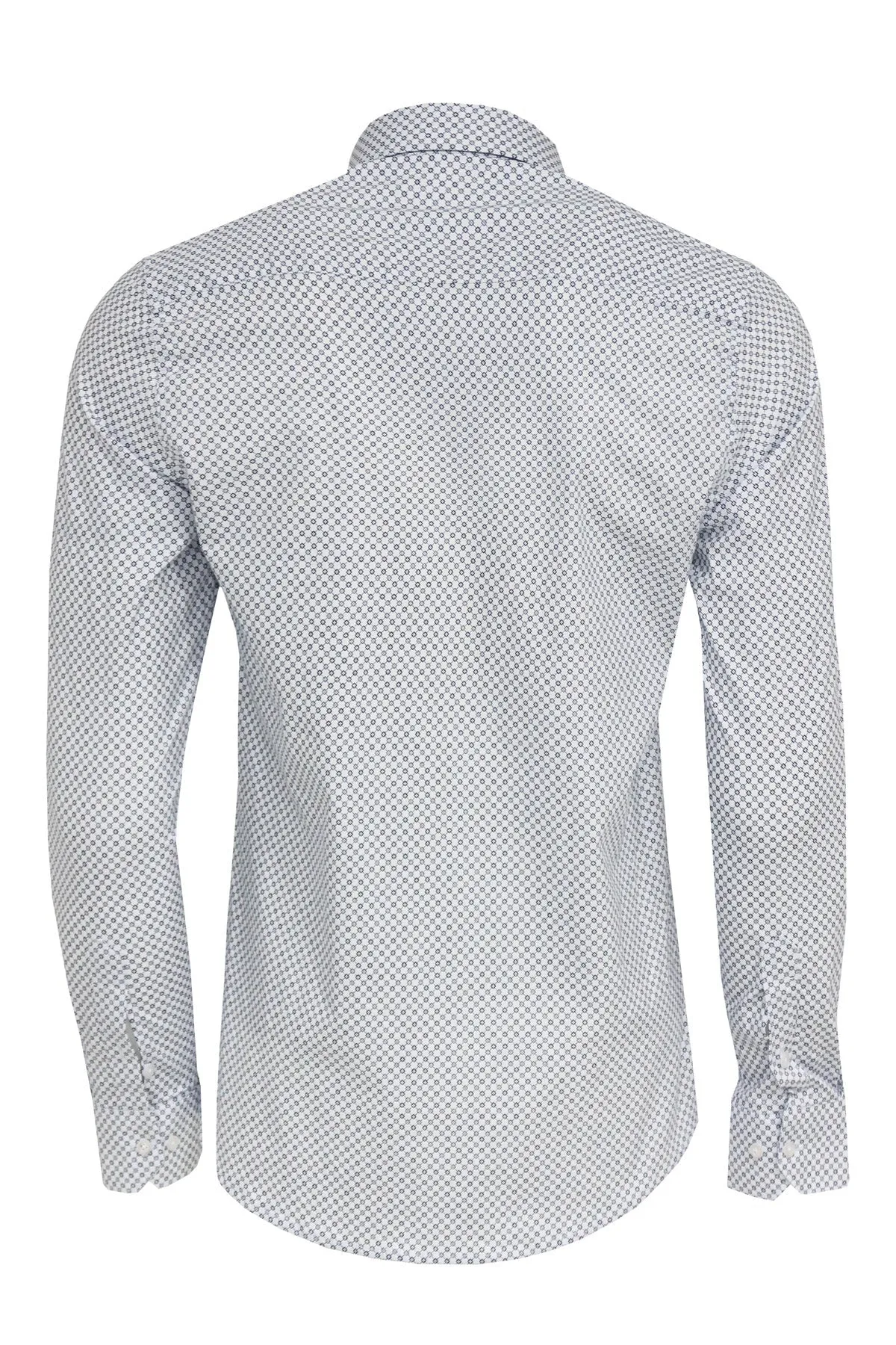 WSS White Tiny Check Patterned Slim Fit Shirt  - Singen
