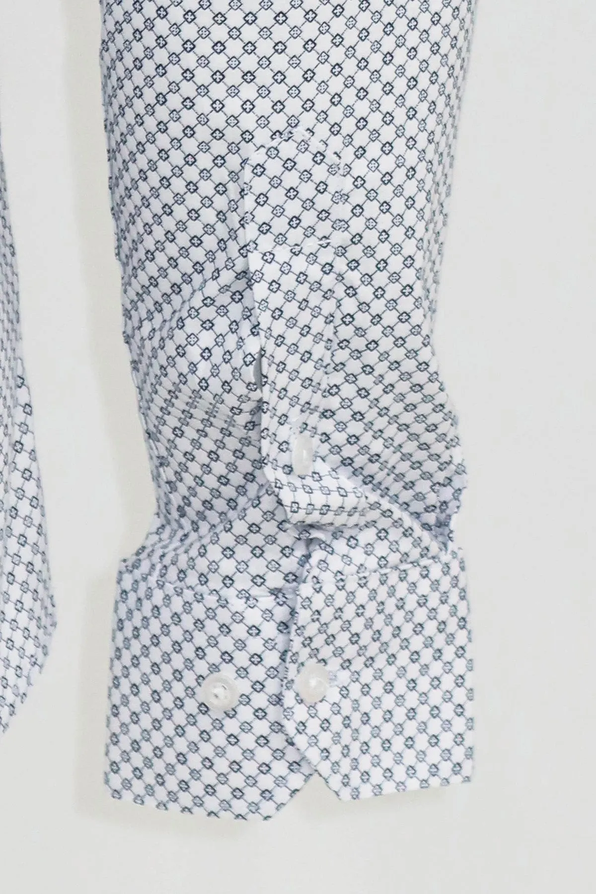 WSS White Tiny Check Patterned Slim Fit Shirt  - Singen
