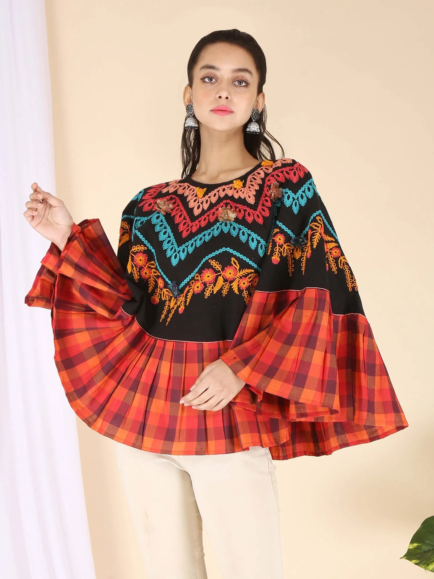 Zig-Zag Charcoal Beauty Winter Poncho