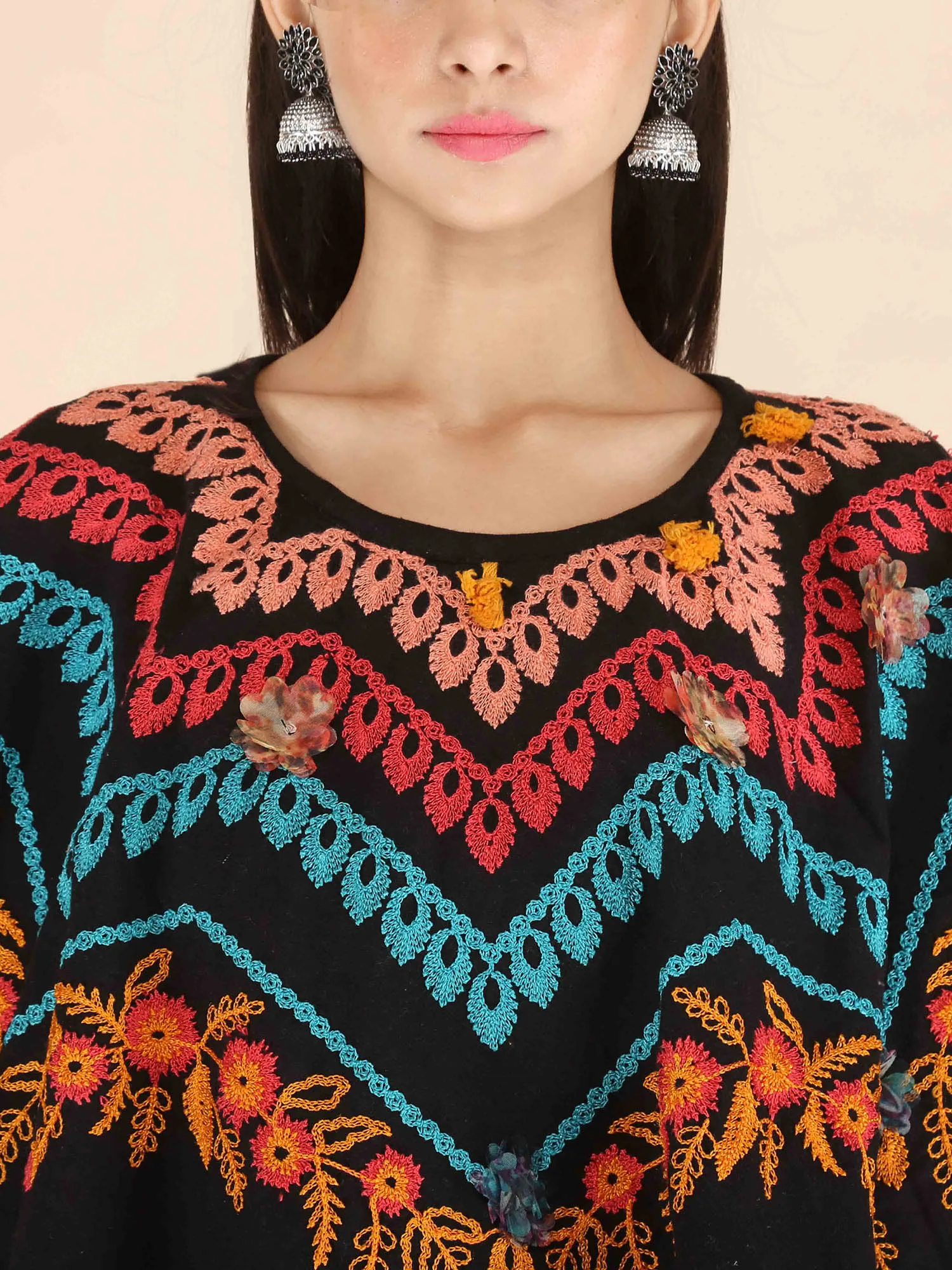 Zig-Zag Charcoal Beauty Winter Poncho