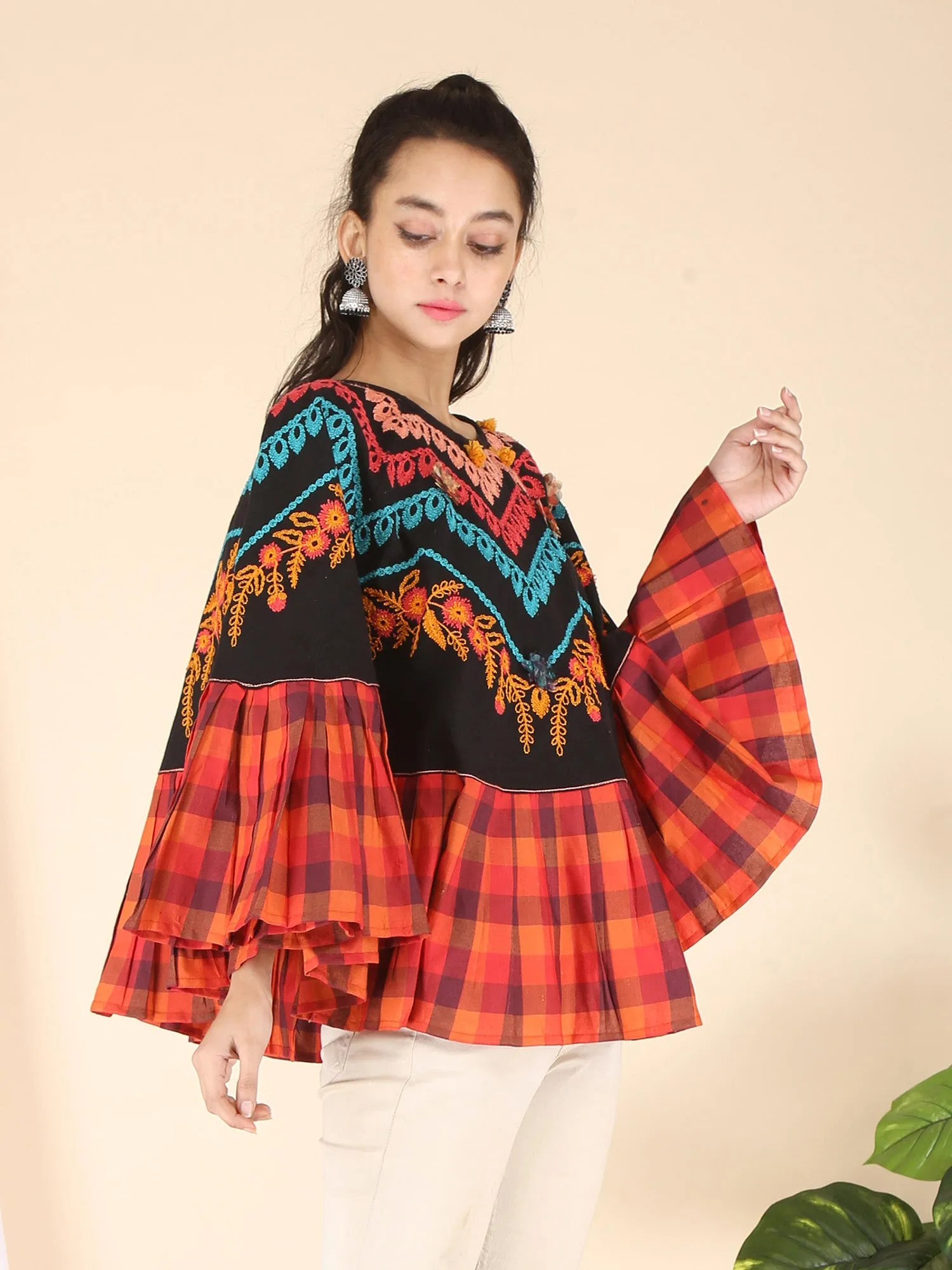 Zig-Zag Charcoal Beauty Winter Poncho