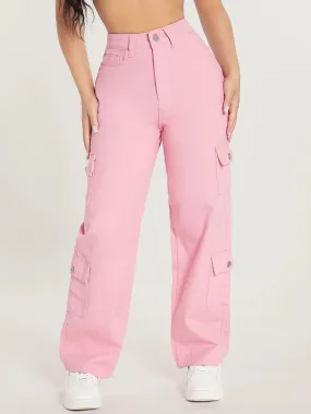 Zipper Fly Flap Pocket Jeans