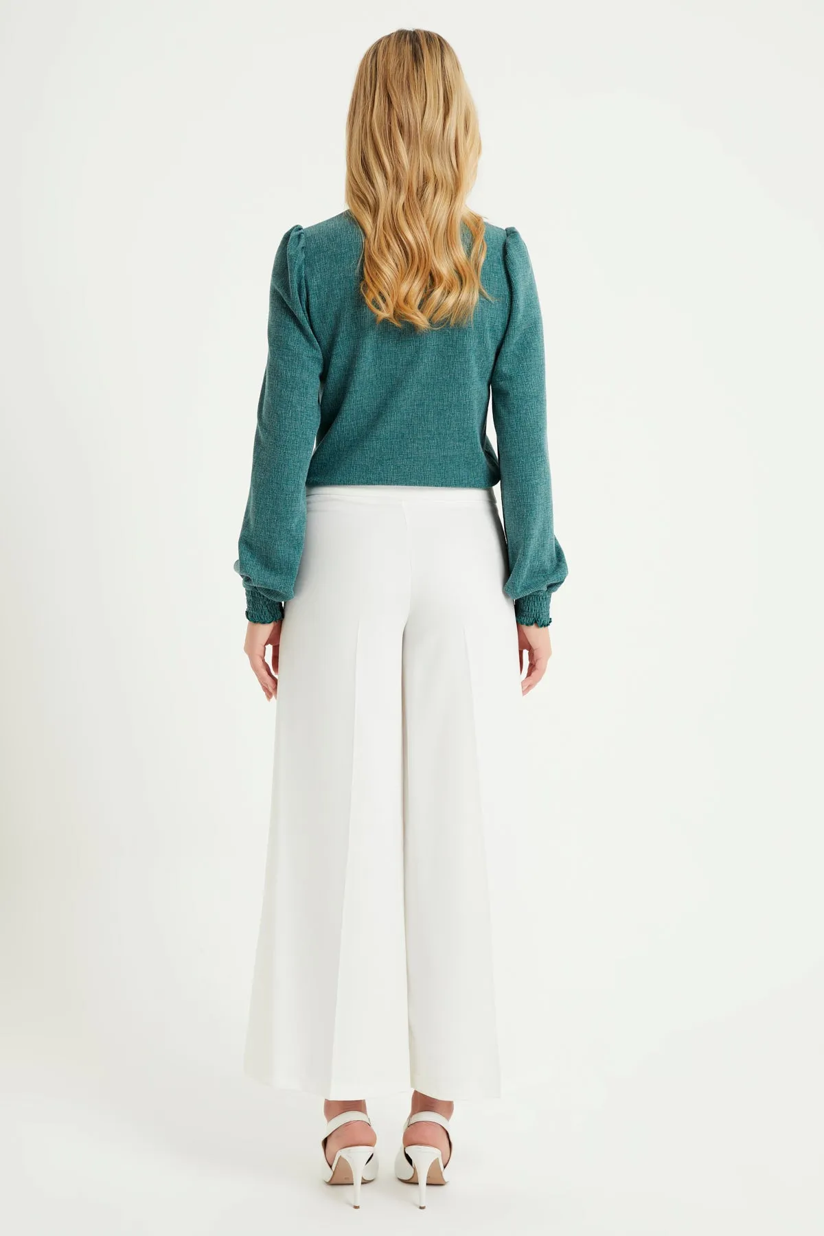 ZRF Women Wide Leg 3 Button Pants - Ecru - Pleasant Grove